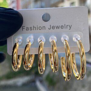 Gold Hoop Earrings Circle Earrings
